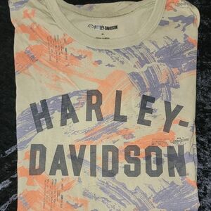 Harley-Davidson Men's Tee - Olive, Orange, Blue